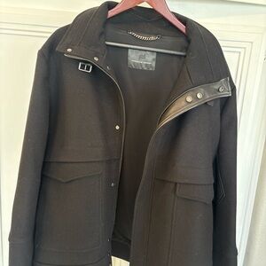 NWOT  Porsche Design Black Wool Zip Buttons Jacket Coat Size 56  Portugal
